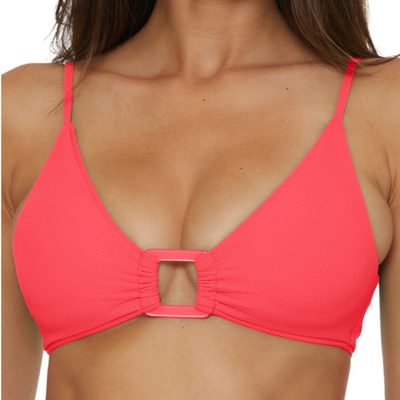 BECCA Other - BECCA BUCKLE BRALETTE SWIM TOP PINK L